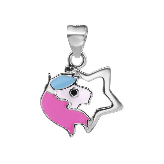 Colgante de Plata - Unicornio Esmaltado