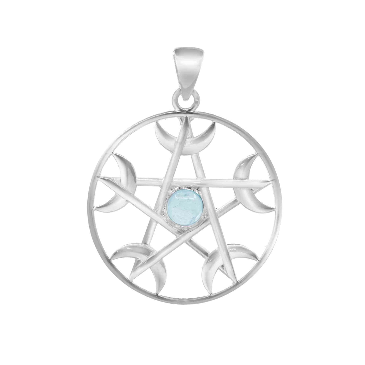 Colgante de Plata Estrella Celta con Piedra Calcedonia