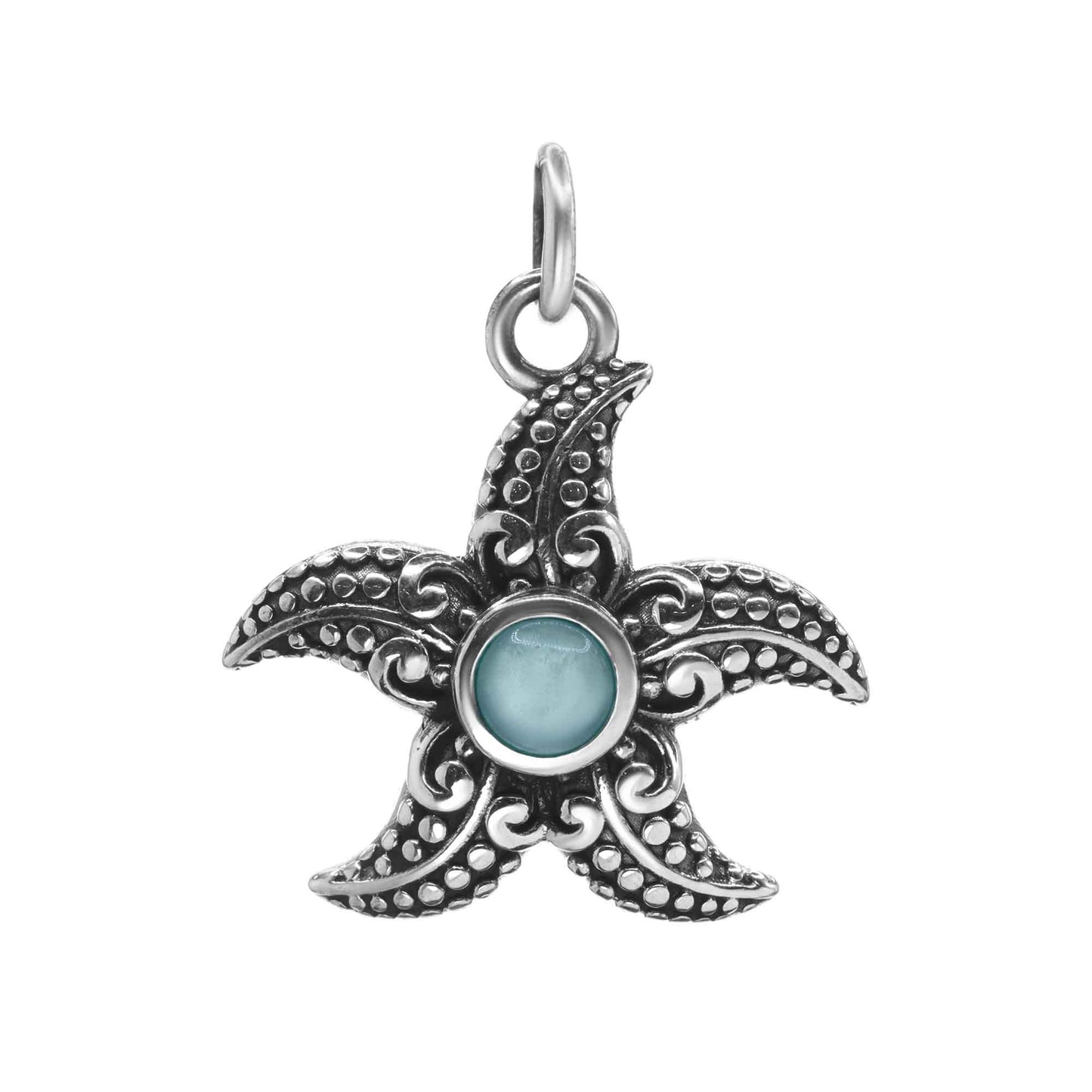 Colgante de Plata Estrella de Mar Piedra Calcedonia - DJOYAS
