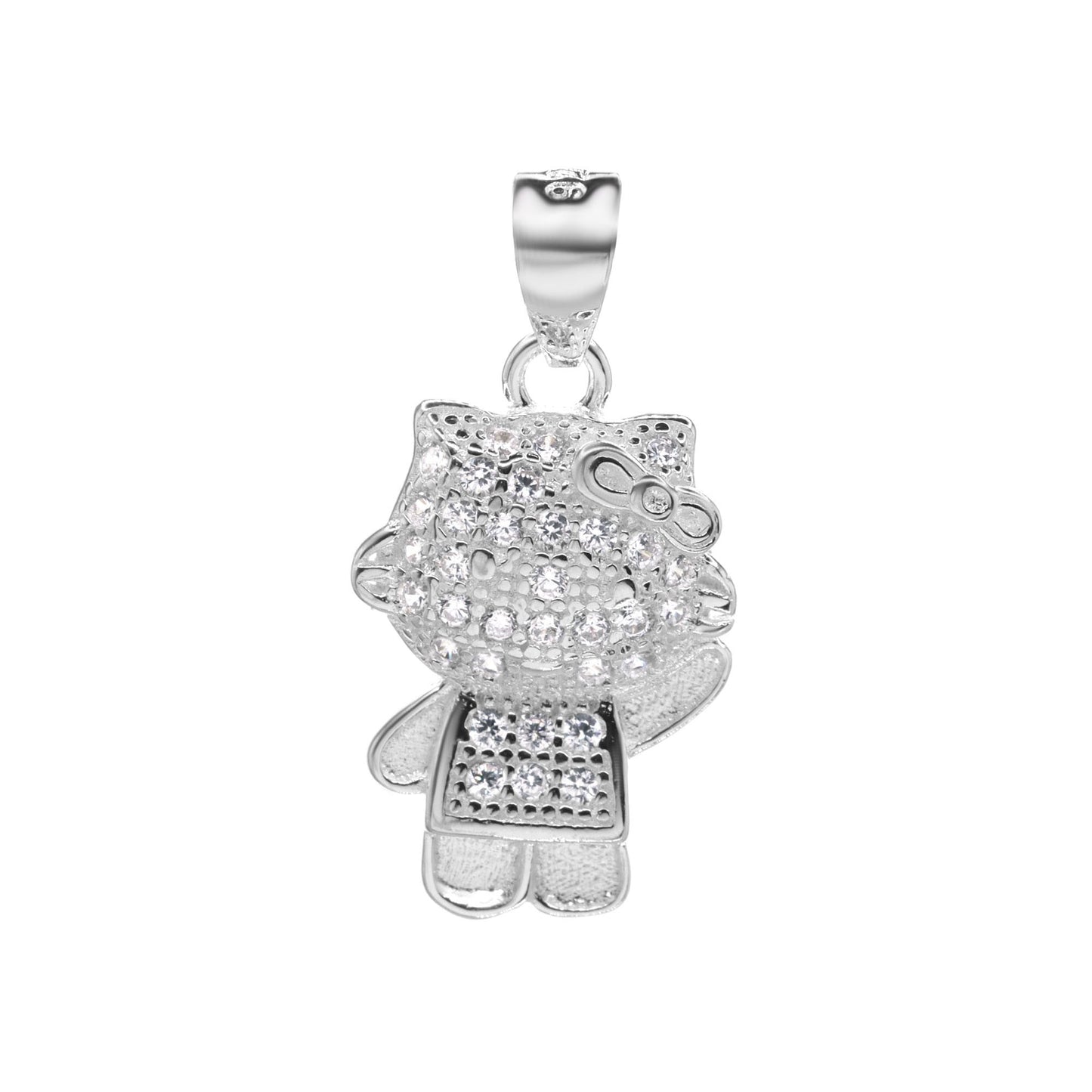 Colgante de Plata Figura Hello Kitty con Circones