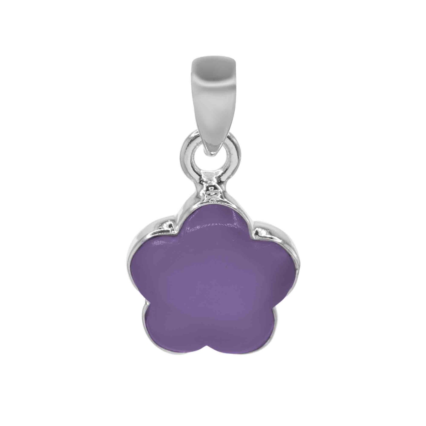 Colgante de Plata Flor con Piedra Amatista