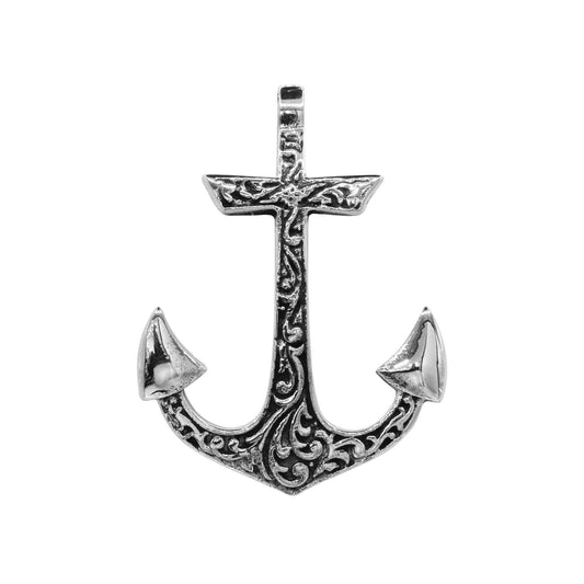 Colgante de Plata Gran Ancla con - Curva