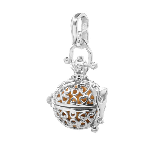 Colgante de Plata Llamador de Ángel con Calado Corazón