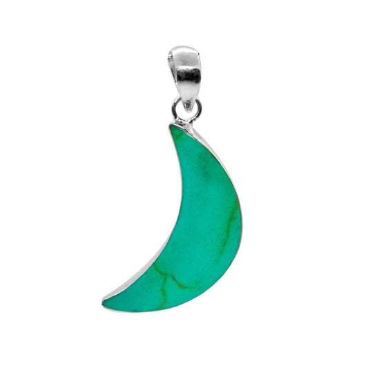 Colgante de Plata Luna Piedra Turquesa