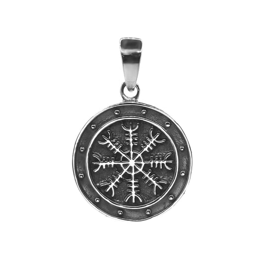 Colgante de Plata Medalla Envejecido con Runas