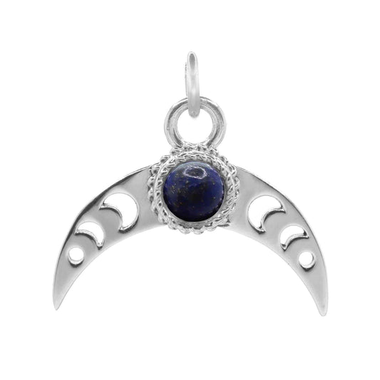 Colgante de Plata Media Luna con Lapislázuli
