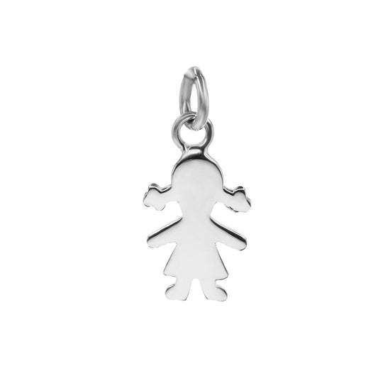 Colgante de Plata Mini Placa Figura Niña