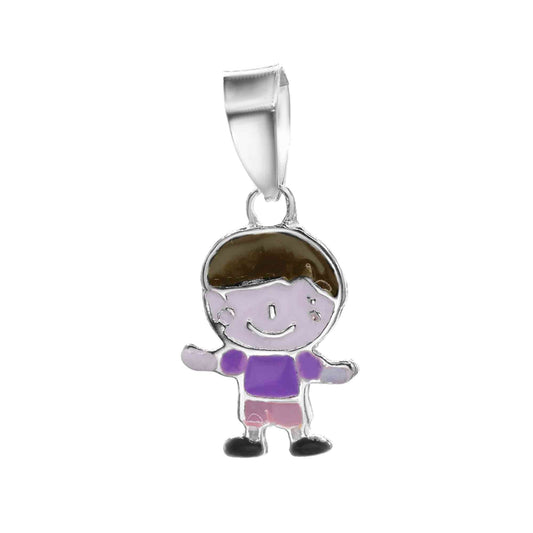 Colgante de Plata Niño Camiseta Violeta