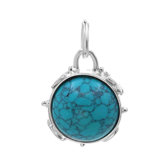 Colgante de Plata Piedra Turquesa con Banda de Luna y Estrella