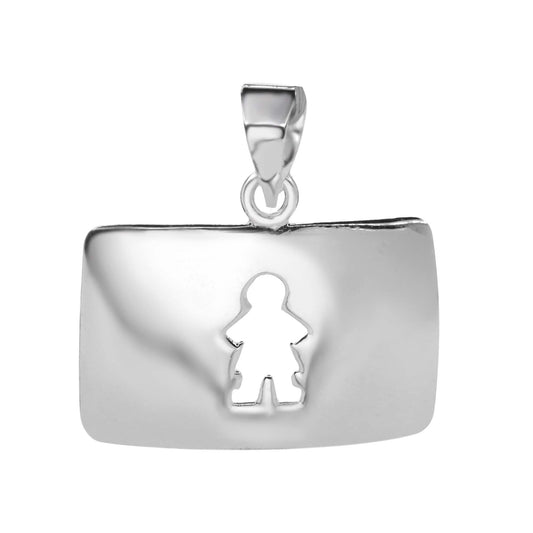 Colgante de Plata Placa Calada de Niño