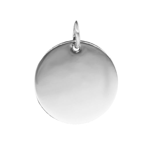 Colgante de Plata Placa Circular Lisa 18 mm