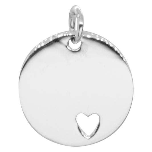 Colgante de Plata Placa con Corazón