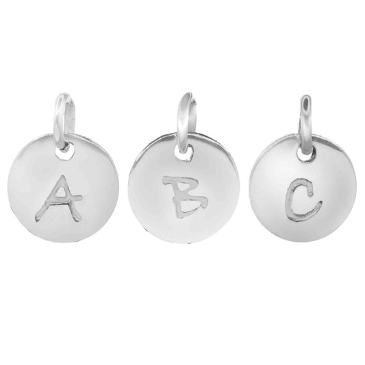 Colgante de Plata Placa con Letras Pequeña