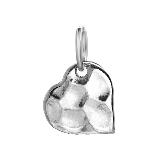 Colgante de Plata Placa de Corazón Martillado