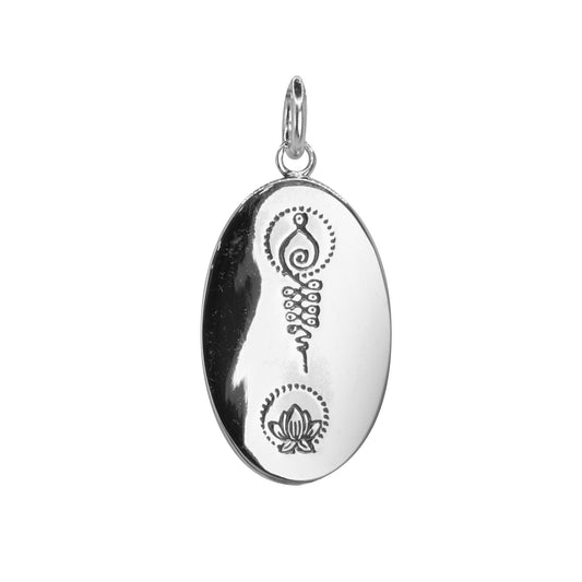 Colgante de Plata Placa - Loto Infinito