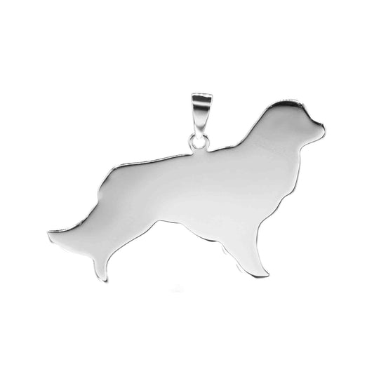 Colgante de Plata Placa Lisa Silueta de Perro