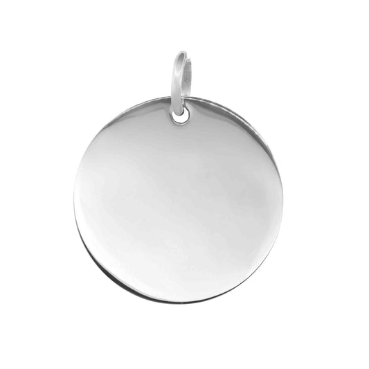 Colgante de Plata Placa Redonda 2,4 cm