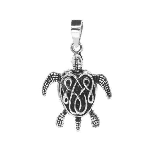 Colgante de Plata Tortuga con - Caparazón Acabado Envejecido