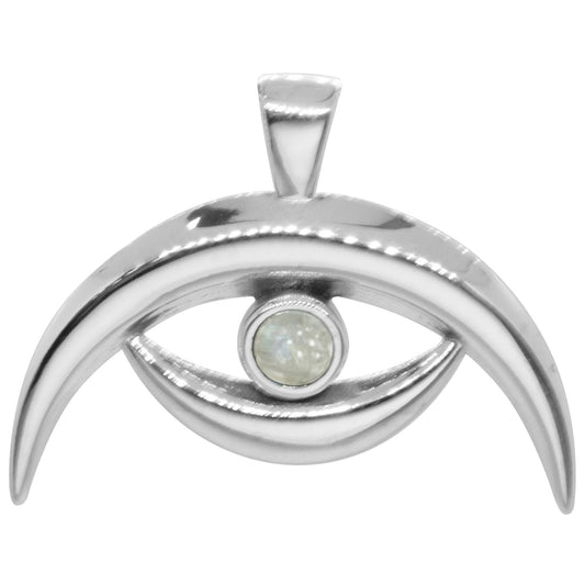 Colgante Doble Luna con Piedra Luna