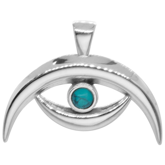 Colgante Doble Luna con Piedra Turquesa