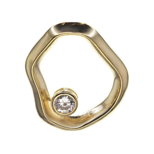 Colgante Enchapado en Oro Figura Irregular Calada con Circón Tradicional