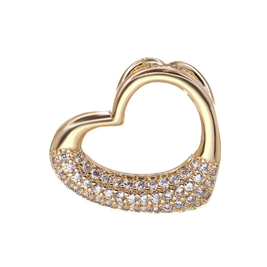 Colgante Enchapado en Oro - Corazón con Circones