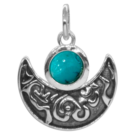 Colgante Luna con Piedra Turquesa
