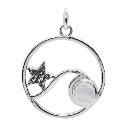 Colgante Ola y Estrella con Piedra Luna