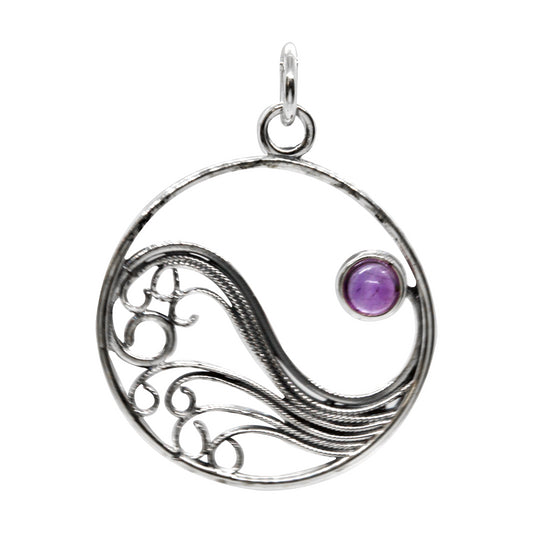 Colgante Olas con Piedra Amatista