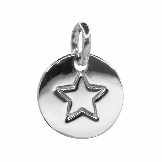 Colgante Plata Estrella Grabada