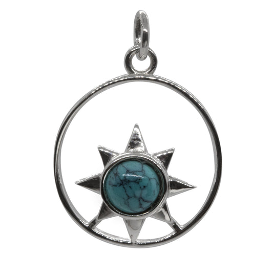 Colgante Sol con Piedra Turquesa