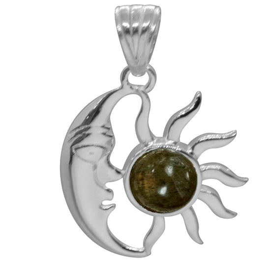Colgante Sol y Luna con Piedra Labradorita