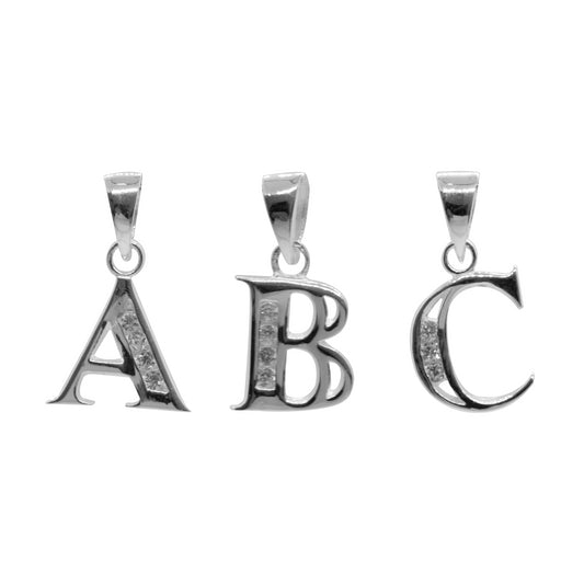 Colgantes Plata Letras Microcircones (Elegír)