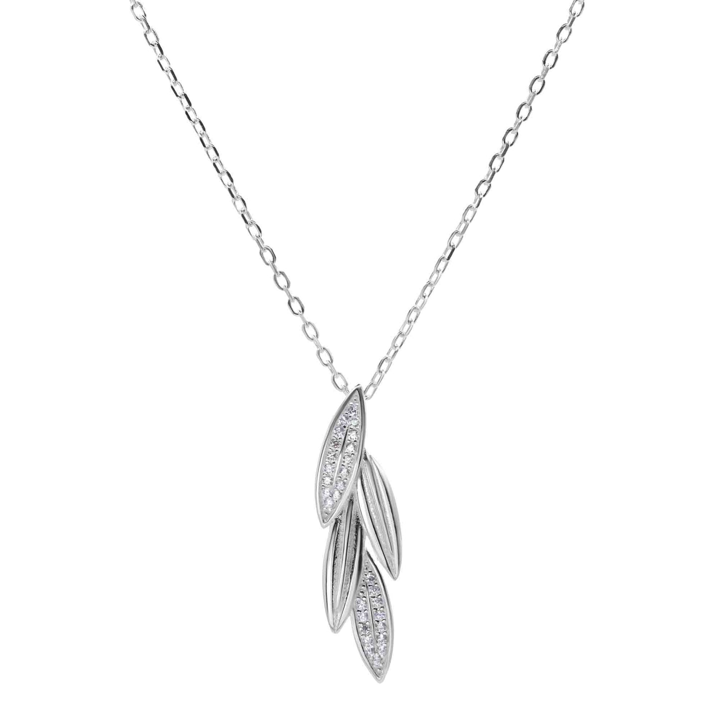 Collar de Plata - Plumas con Circones