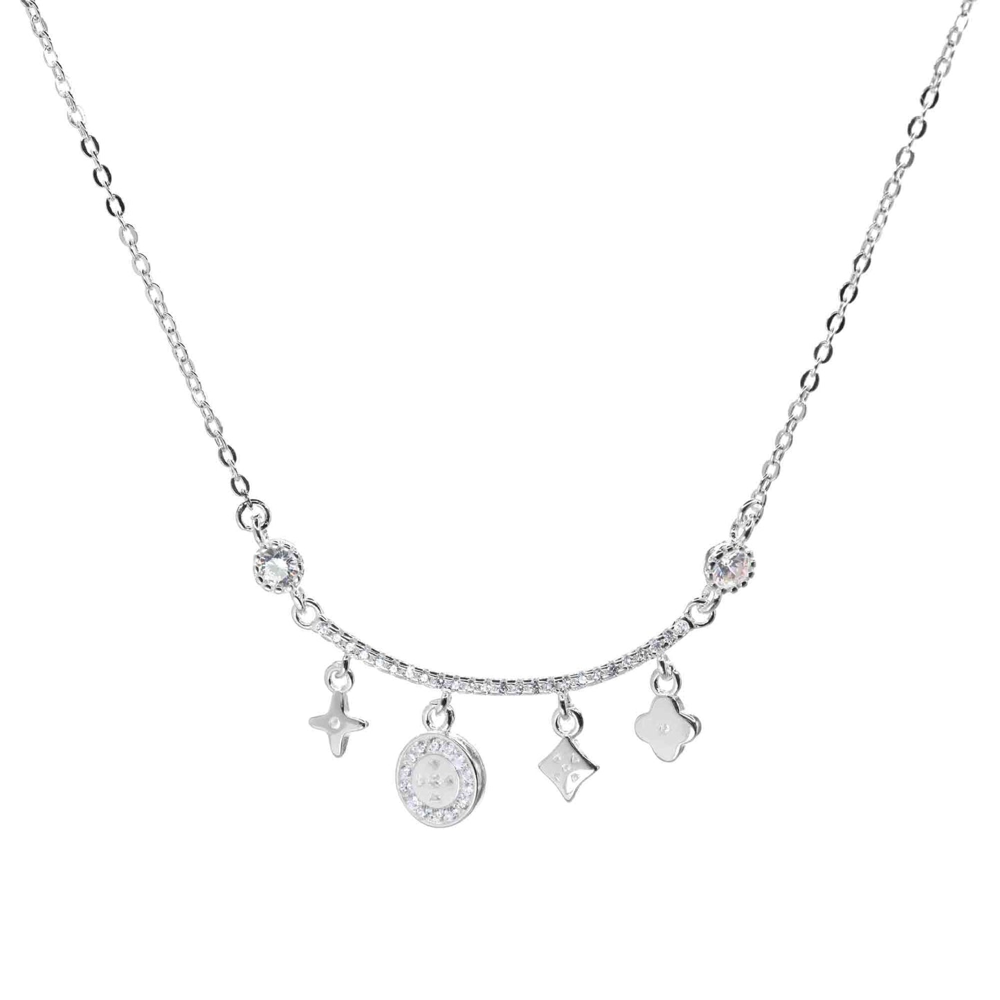 Collar de Plata - Varilla de Estrellas con Circones