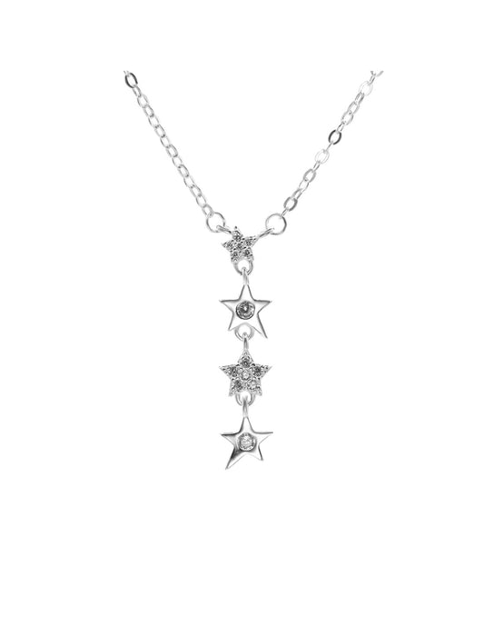 Collar de Plata - Caída de Estrellas con Pequeños Circones