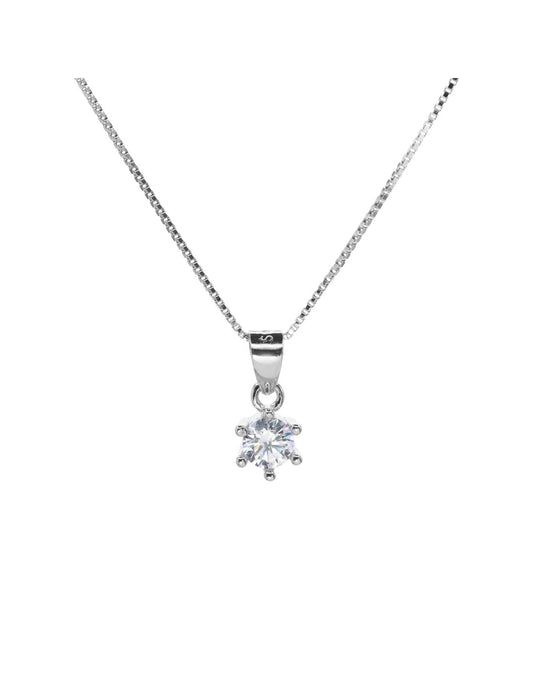 Collar de Plata - Clásico de Circón con Grifa Rodinado