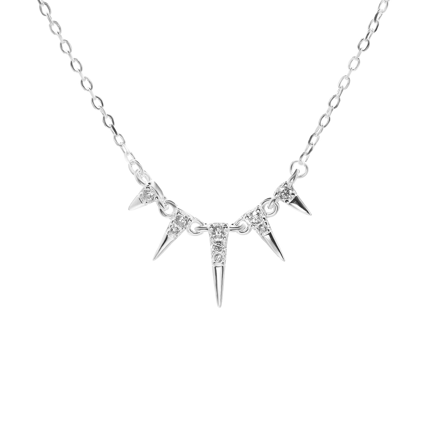 Collar de Plata - Púas con Circones