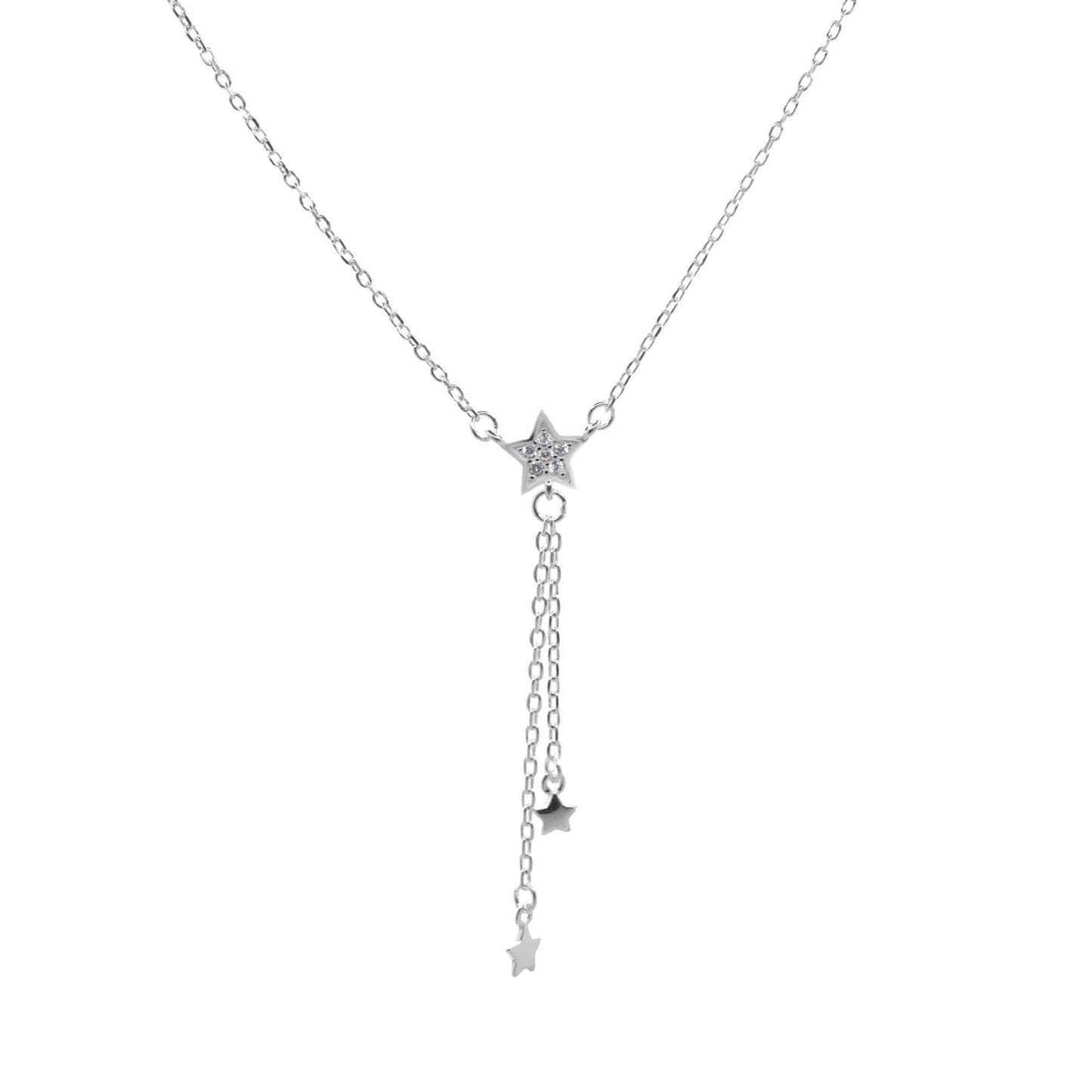 Collar de Plata Estrellas con Circones y Mini Estrellitas