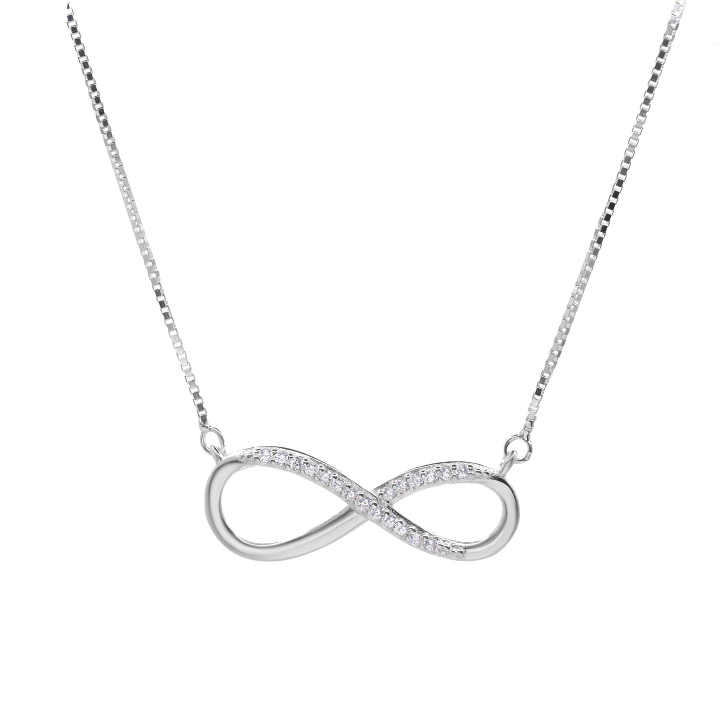 Collar de Plata Infinito con Serie de Circones