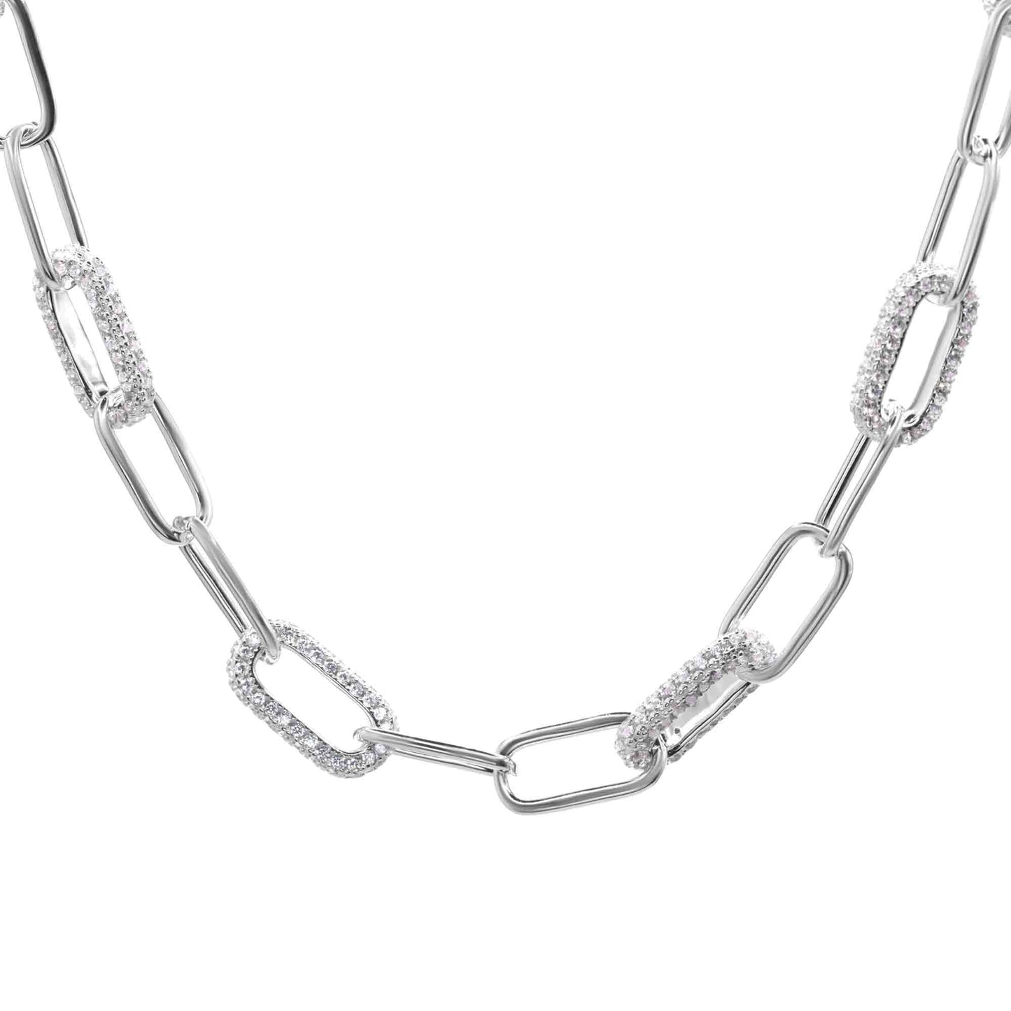 Collar de Plata Maxi Eslabones con Circones