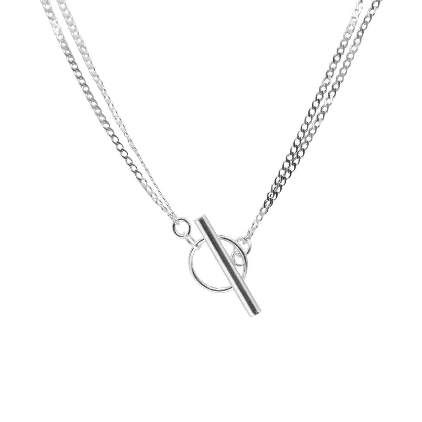 Collar de Plata - ancla Doble Cadena