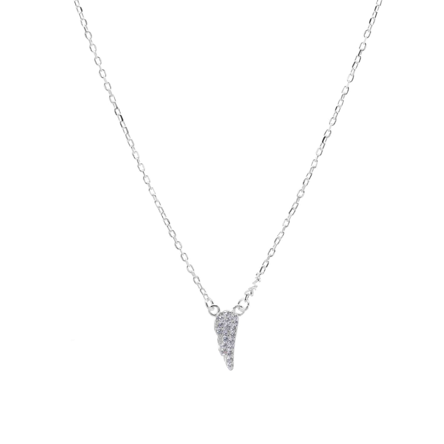 Collar de Plata Pequeña Ala con Circones