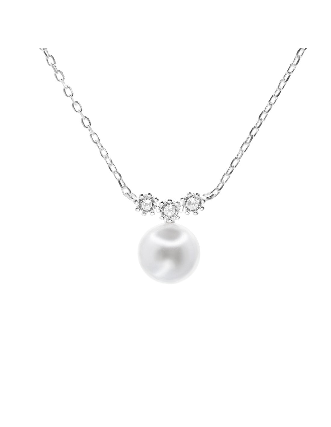 Collar de Plata Trío de Circones con Perla