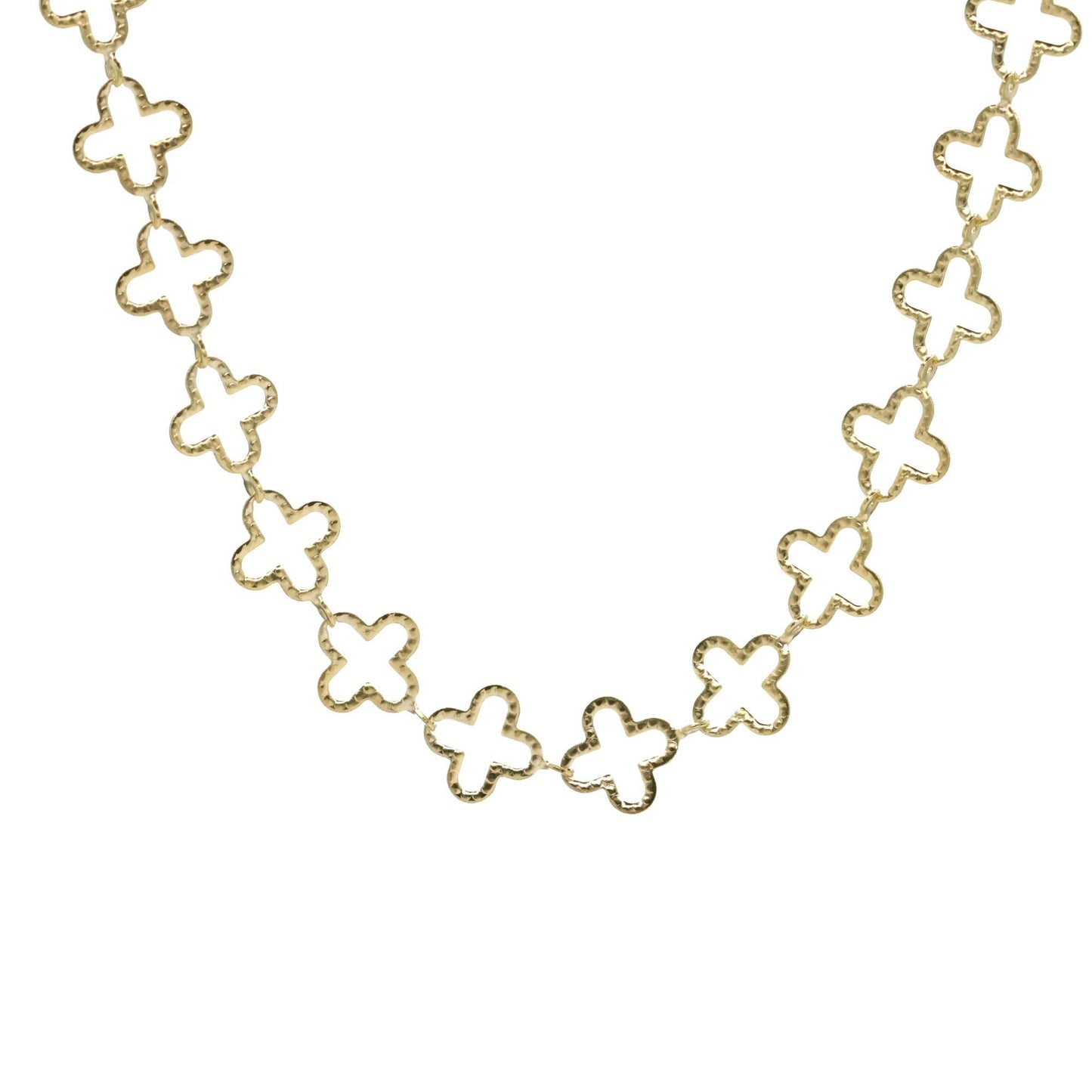 Collar Enchapado en Oro - Placas de Trébol