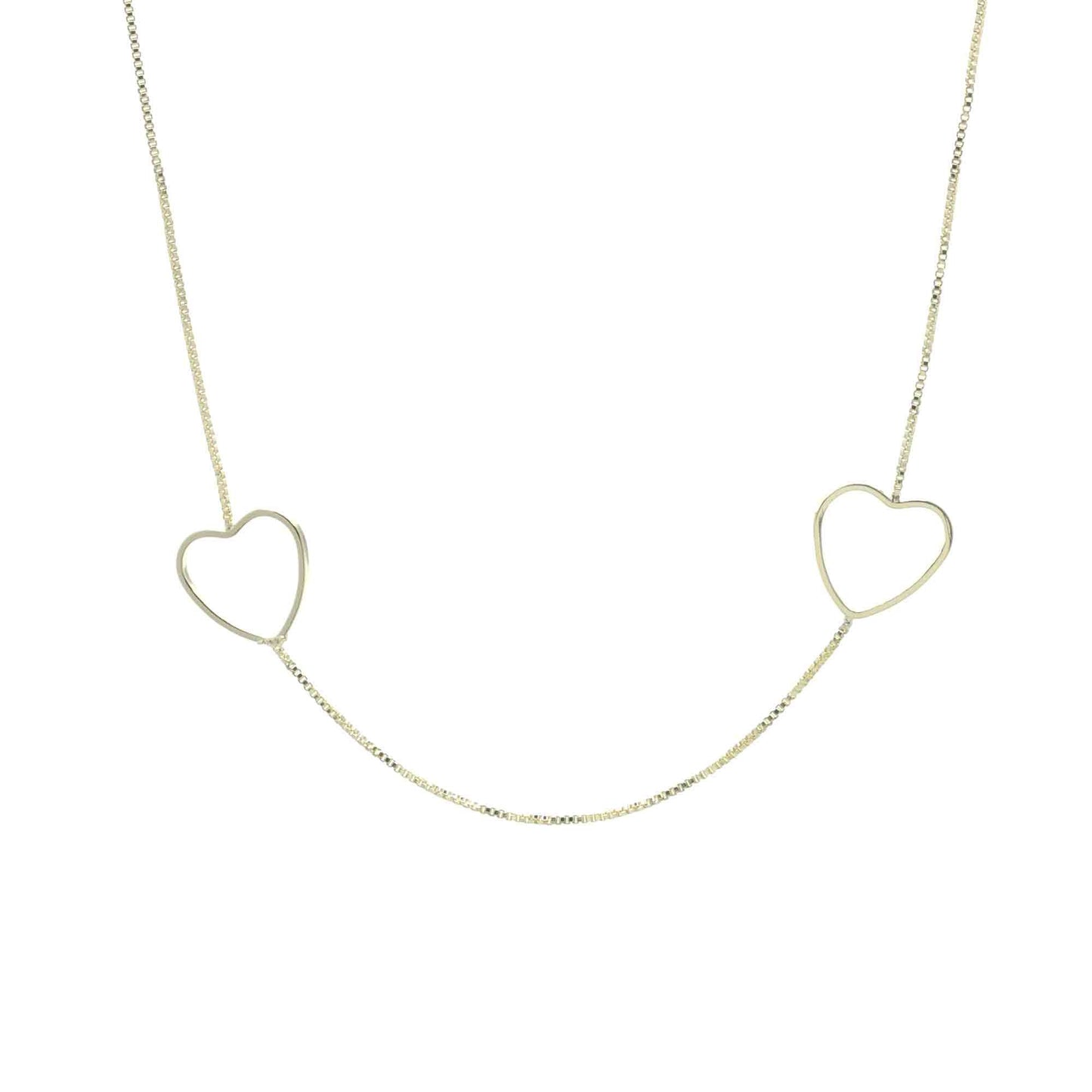 Collar Enchapado en Oro - Veneciana con Corazón