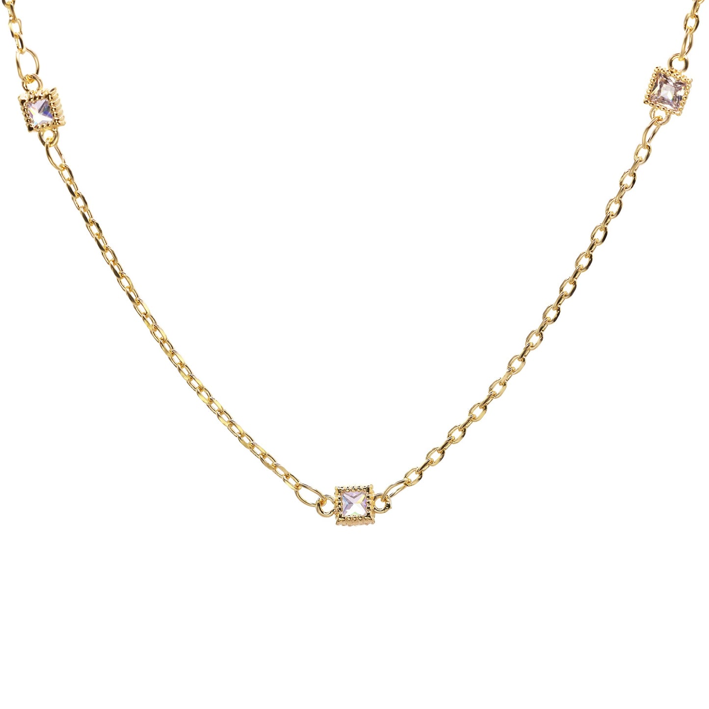 Collar Enchapado en Oro Marcos de Circones