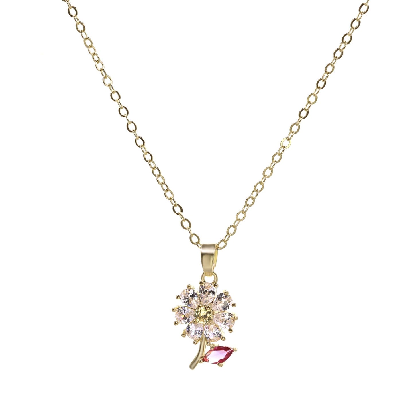 Collar Enchapado en Oro - Margarita con Circones