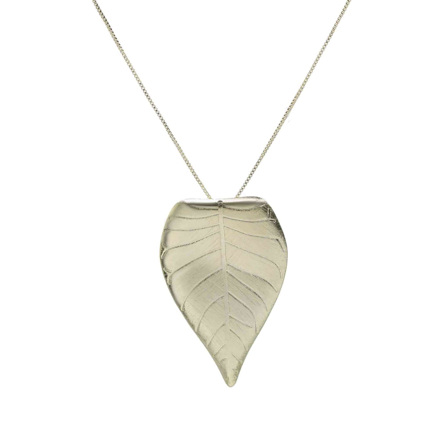Collar Enchapado en Oro Placa de Hoja