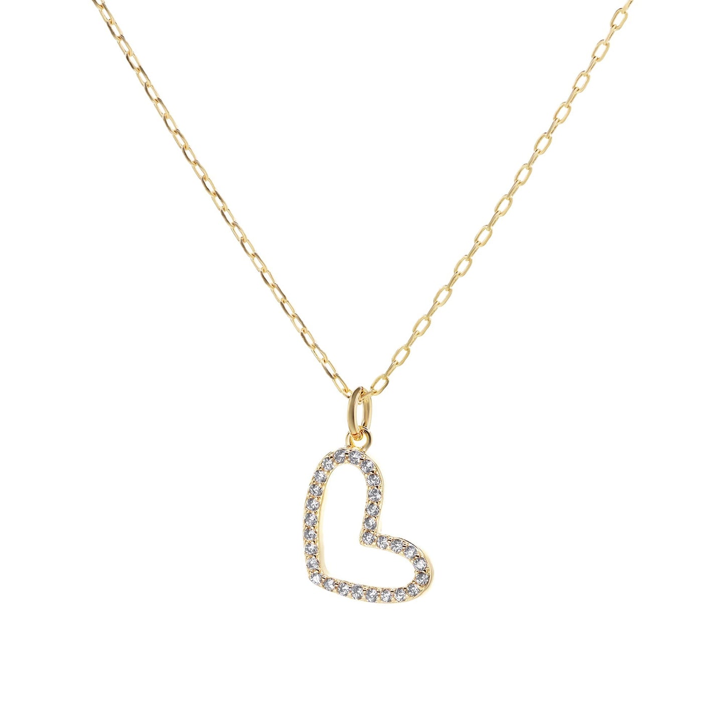 Collar Enchapado en Oro Silueta Corazón de Circones